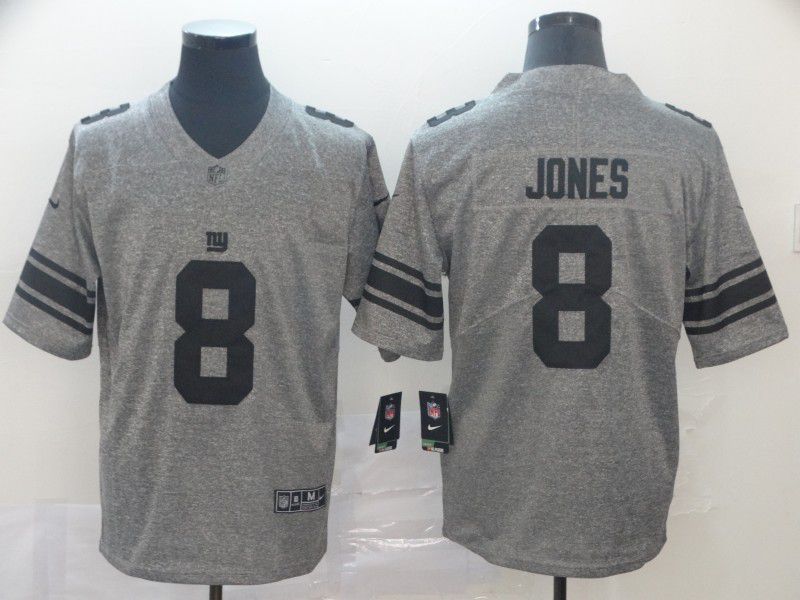 Men New York Giants 8 Jones Gray Nike Vapor Untouchable Stitched Gridiron Limited NFL Jerseys